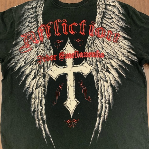 Vintage Affliction Distressed T shirt Live Fast A100 Black Rare! Size Large EUC - Picture 6 of 7